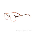 Fashion Matte Two Color Metal Spring Hinge Ladies Frames Optical Frames Eyewear